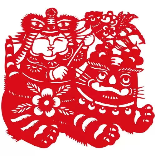 窗花-虎年矢量图片