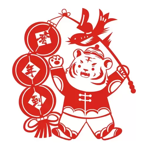 窗花-虎年矢量图片