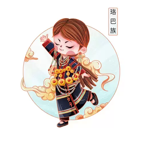 中国56个民族服饰-珞巴族插图