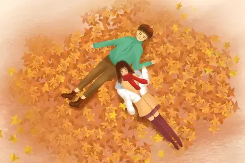 情人节-躺在树下的少男少女插图