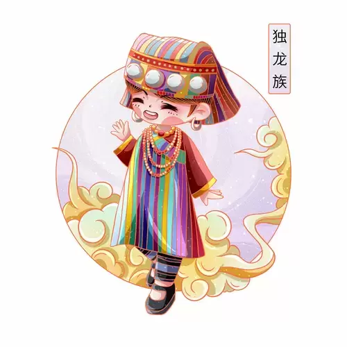 中国56个民族服饰-独龙族插图