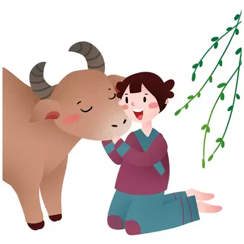 清明节-害羞的牛插图