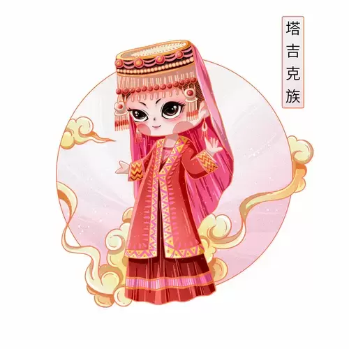 中国56个民族服饰-塔吉克族插图