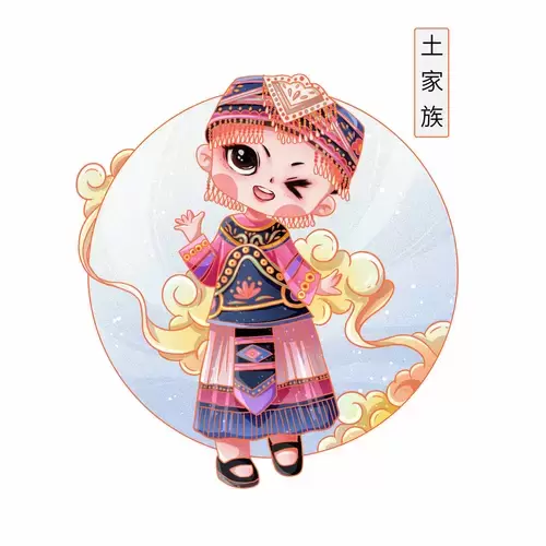 中国56个民族服饰-土家族插图