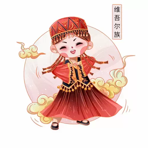 中国56个民族服饰-维吾尔族插图