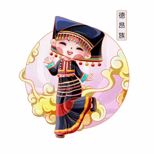 中国56个民族服饰插图