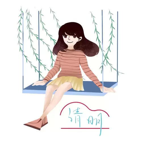 清明节-秋千少女插图