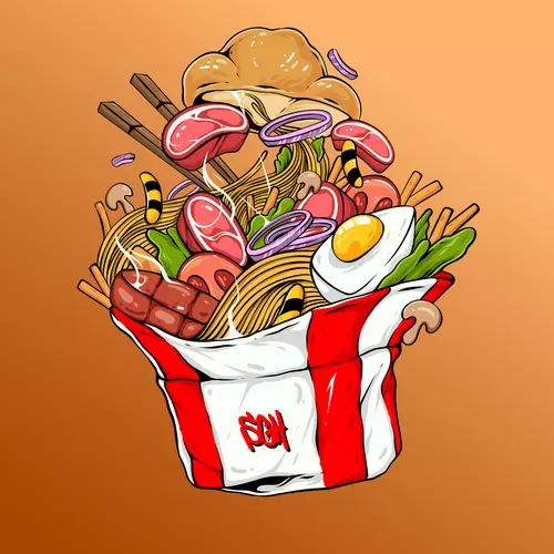 漫画风食物-快餐插图