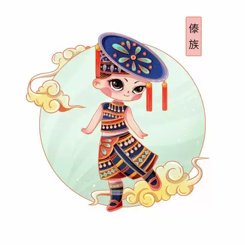 中国56个民族服饰-傣族插图