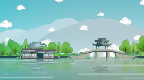 中国古建-古院池塘插图
