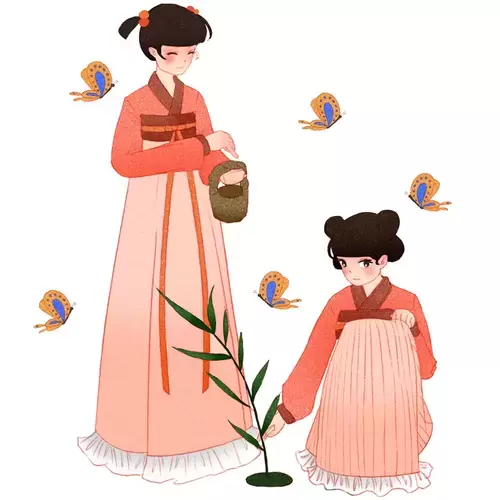 清明节-姐妹-植树插图