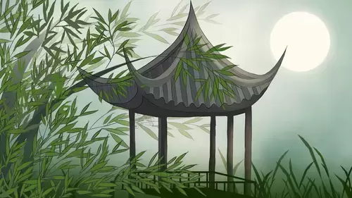 中国古建-古亭竹林插图