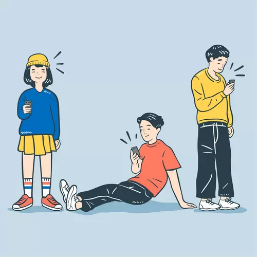 男生女生-卡通形象-语音聊天插图