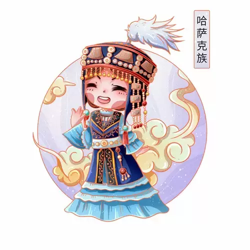 中国56个民族服饰-哈萨克族插图