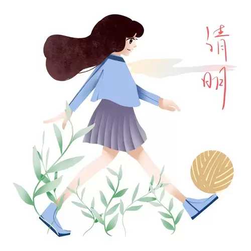 清明节-踢球的少女插图