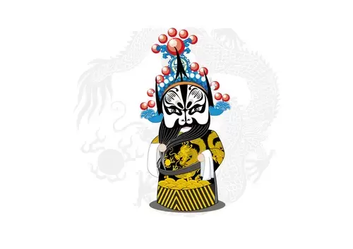 京剧脸谱-张飞-回荆州-戏珠大龙蟒插图