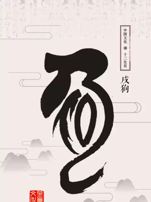 十二生肖-狗-汉字象形画插图