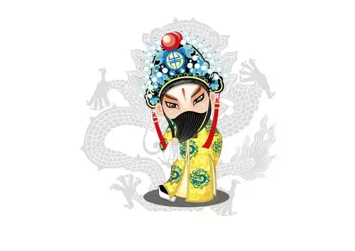 京剧脸谱-刘备-打金砖-皇帔插图