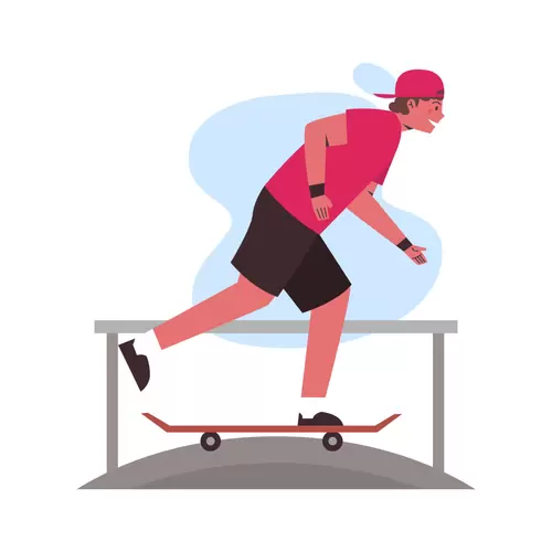夏季人物运动-滑板少年插图