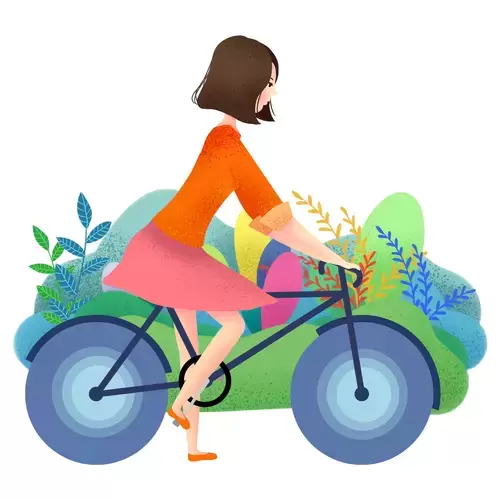 清明节-骑单车的少女插图