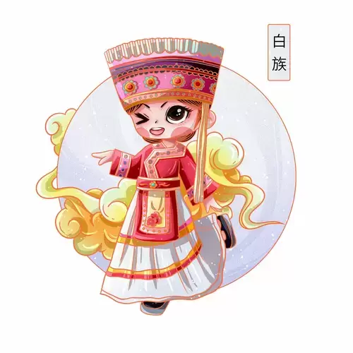 中国56个民族服饰-白族插图