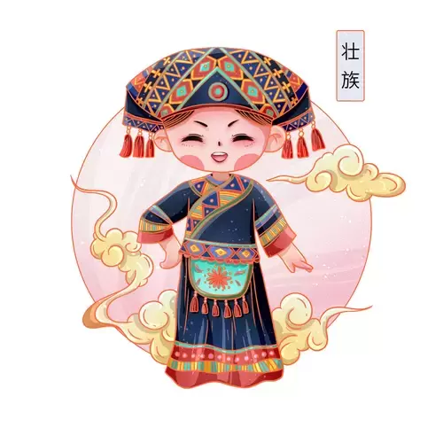 中国56个民族服饰-壮族插图