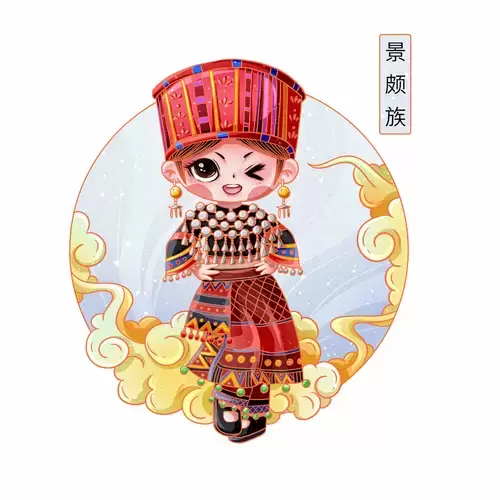 中国56个民族服饰-景颇族插图