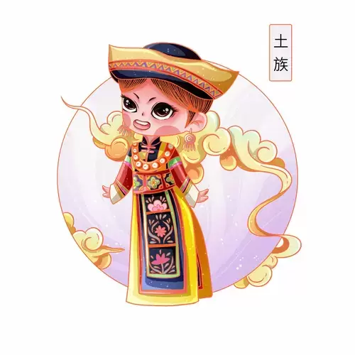 中国56个民族服饰-土族插图