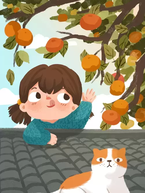 立秋-摘柿子-房屋上的乐趣插图