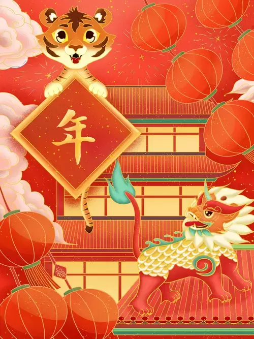 新年贺卡插图