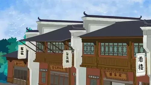 中国古建-古街边杂货店酒楼插图