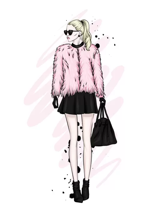 欧美时尚女性插图