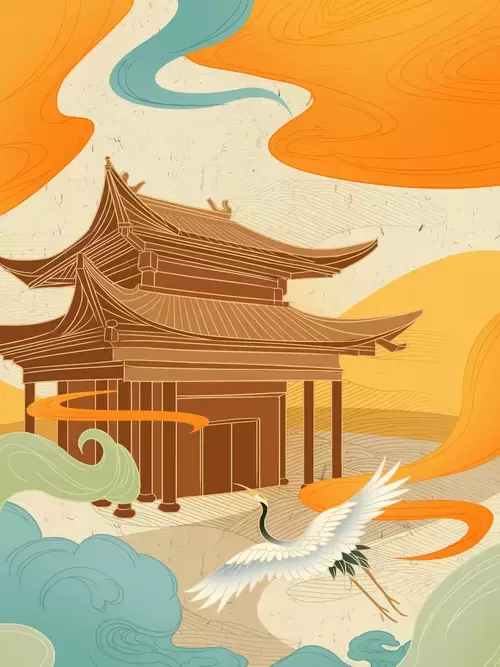 中国著名建筑插图