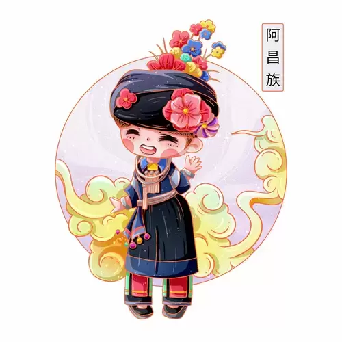 中国56个民族服饰-阿昌族插图
