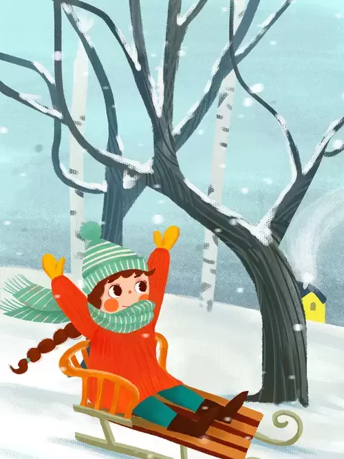 立冬-雪橇-童年乐趣插图