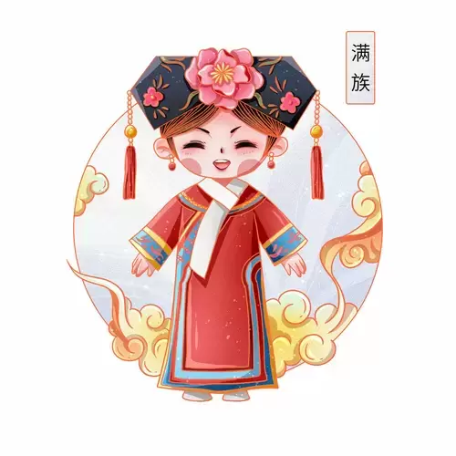 中国56个民族服饰-满族插图