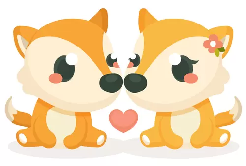 动物情侣-狐狸插图
