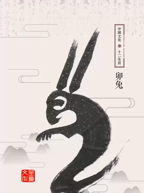 十二生肖-兔-汉字象形画插图