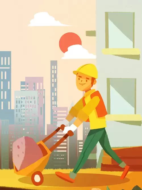 劳动节-建筑工人插图