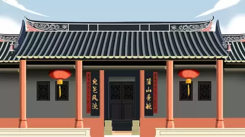 中国古建-正房门对插图