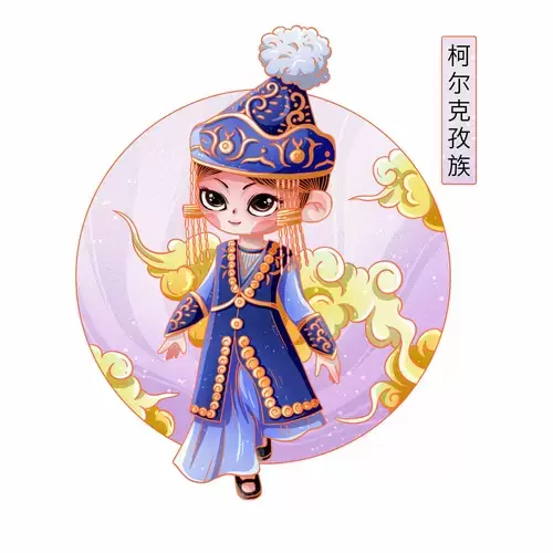 中国56个民族服饰-柯尔克孜族插图