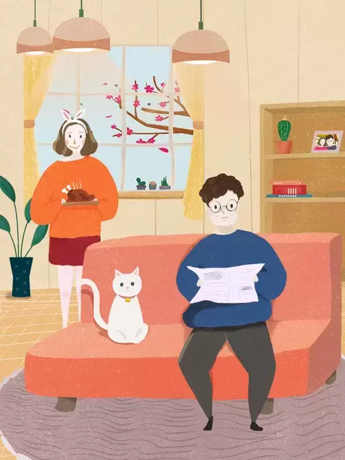 感恩节-休闲的家庭时光插图