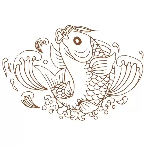 古代祥兽纹样图案-鲤鱼插图