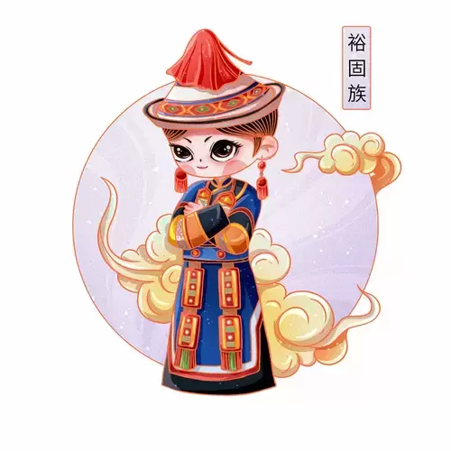中国56个民族服饰-裕固族插图