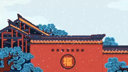 中国古建-院墙外的松柏插图