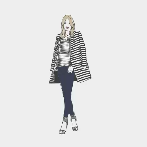 卡通头像-自信女孩插图