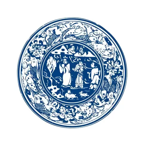 青花瓷图案插图