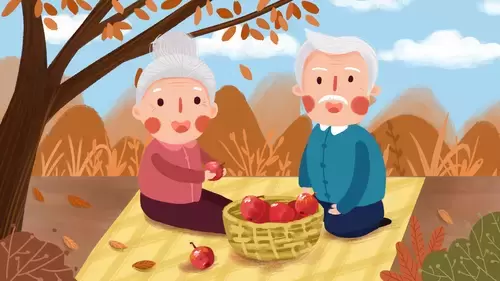 重阳节-野炊的爷爷奶奶插图