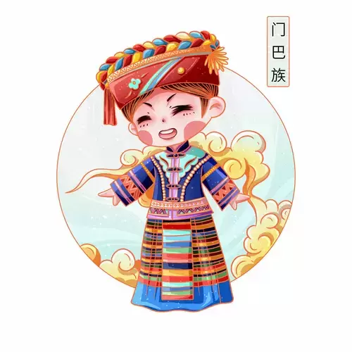 中国56个民族服饰-门巴族插图