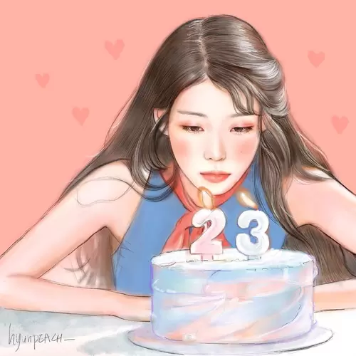 漂亮女孩-生日快乐-蛋糕插图